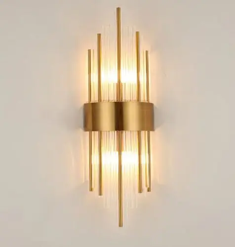 DEC012 Art Deco Brass Style Glass Wall light - Image 5