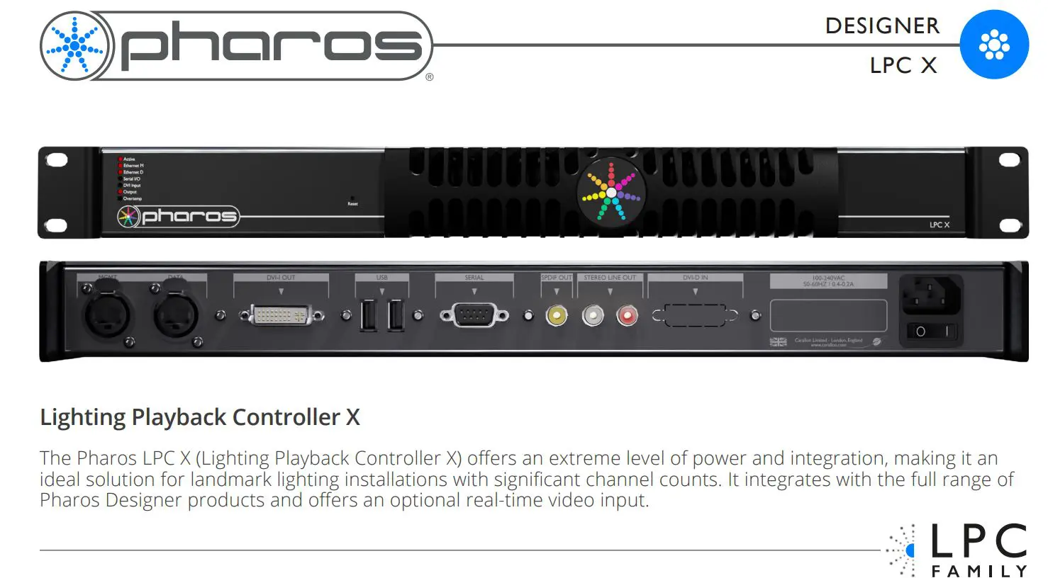 Pharos Designer LPCX Lighting Playback Controller