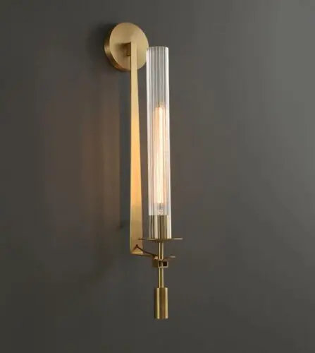 DEC001 Art Deco Brass Style Glass Wall Light