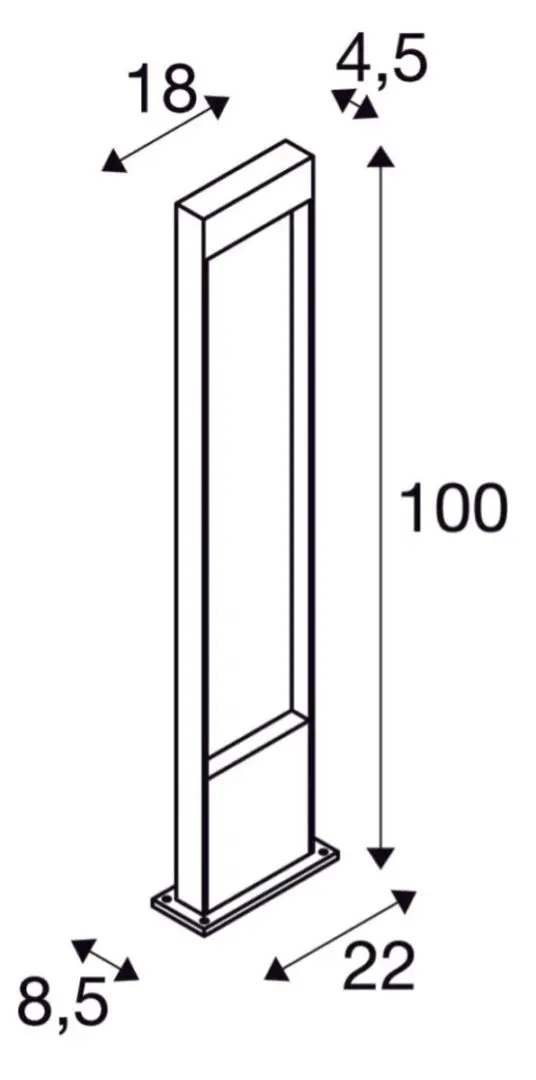 FLATT POLE 100 Outdoor LED floor stand 3000K IP65 Anthracite - Image 2