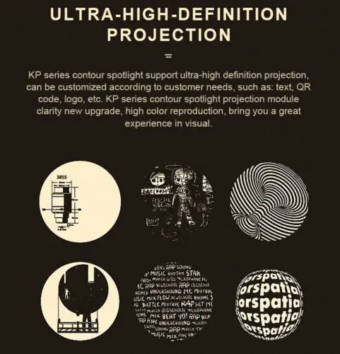 10W GHSKPD1070K Framing Projector Spotlight Contour Zoom & Focus - Image 6