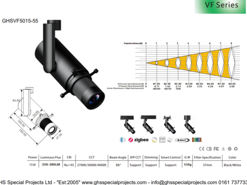 15W GHSVF5O15 Framing Projector Spotlight Contour Focus