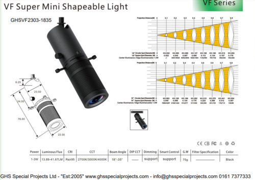 3 GHSVF2303-1835 Framing Projector Spotlight MINI Zoom & Focus - Image 2
