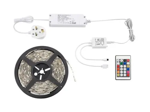 24W Aqualine LED 12V premium 5m RGB Ribbon Tape Kit IP44