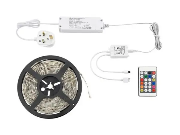 24W Aqualine LED 12V premium 5m RGB Ribbon Tape kit IP44