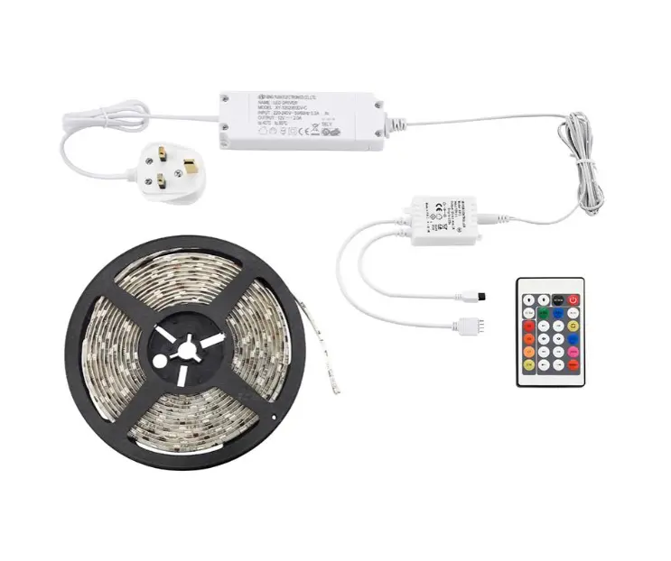 24W Aqualine LED 12V premium 5m RGB Ribbon Tape kit IP44