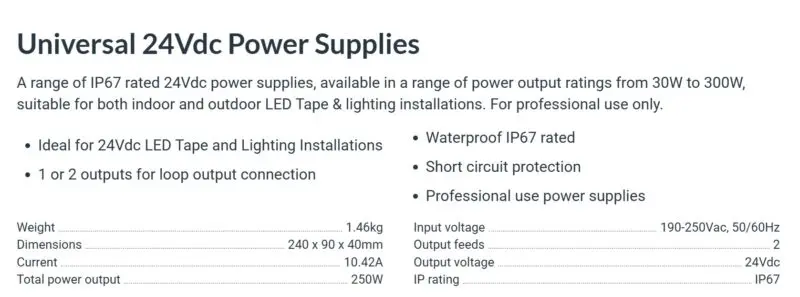 250W Constant Voltage LED Driver 24V - Image 2