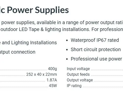 45W Constant Voltage LED Driver 12V / 24V 45W Constant Voltage LED Driver 12V / 24V