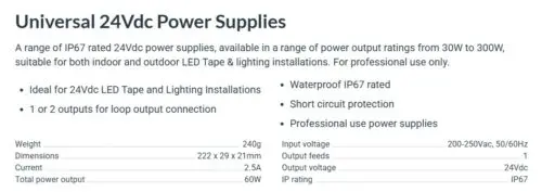 60W Constant Voltage LED Driver 12V / 24V - Image 3