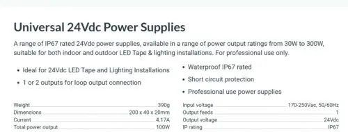 100W Constant Voltage LED Driver 12V / 24V - Image 3