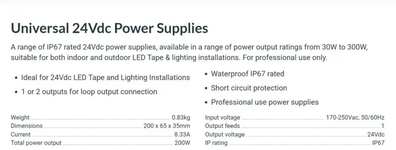 200W Constant Voltage LED Driver 24V - Image 2