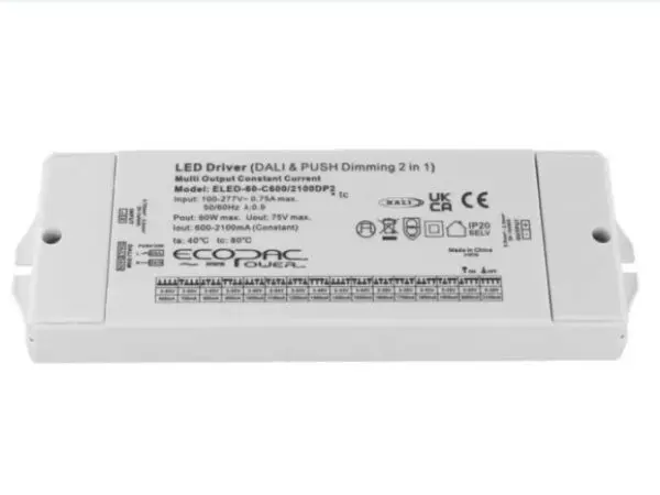 ELED-60-C600/2100DP2 DALI2 Dimmable Constant Current LED Driver