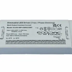 ELED-60P-C600-2100T Series Triac Dimmable Constant Current LED Driver