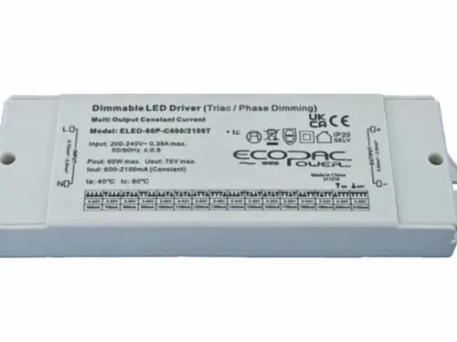 ELED-60P-C600-2100T Series Triac Dimmable Constant Current LED Driver