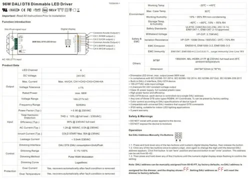 DALI SRP-2309-24-96CVF Powered Decoder 96W RGBW Constant Voltage - Image 5