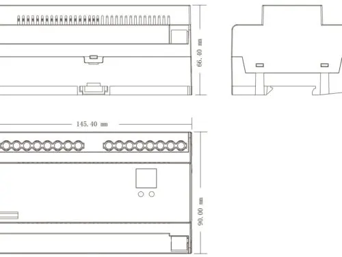 DALI DIN Rail SR-2303AC-4CH-DIN 4x400Watt Triac Phase Dimmer
