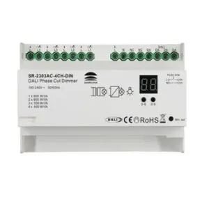 DALI DIN Rail SR-2303AC-4CH-DIN 4x400Watt Triac Phase Dimmer