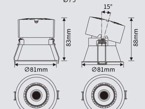13W Roshan Dimmable LED downlight GHSMVC2005H175