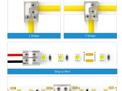 LED Screw Clip Ribbon Tape Solderless Connectors