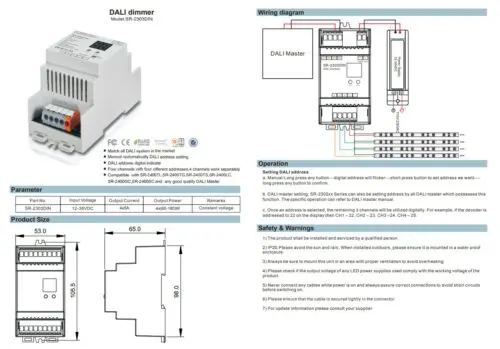 DALI DIN Rail SR-2303DIN 4X5Amp Constant Voltage Decoder - Image 3