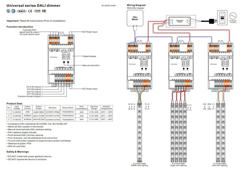 DALI DIN Rail SR-2303DIN 4X5Amp Constant Voltage Decoder - Image 4
