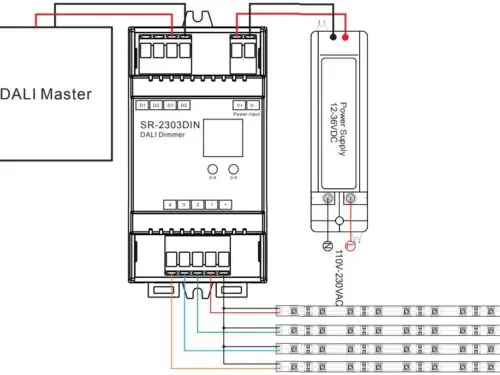 DALI DIN Rail SR-2303DIN 4X5Amp Constant Voltage Decoder DALI DIN Rail SR-2303DIN 4X5Amp Constant Voltage Decoder
