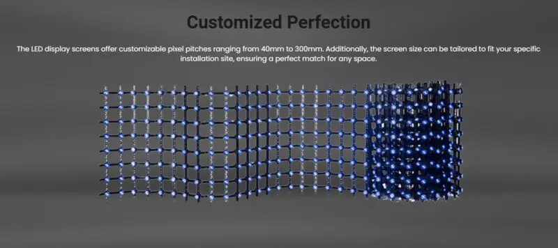 LED Transparent Mesh Video Ribbon Screen - Image 4