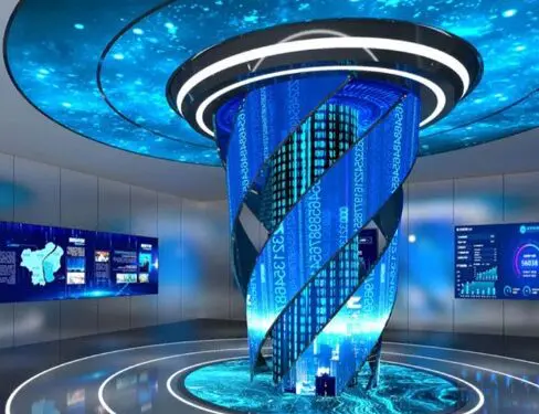 LED Transparent Cylindrical Video Screen