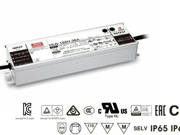 MEANWELL HLG-185H Series Constant Voltage LED Driver