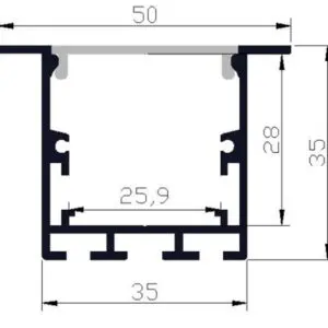 PC11 LED Profile 2 Metre - Image 2
