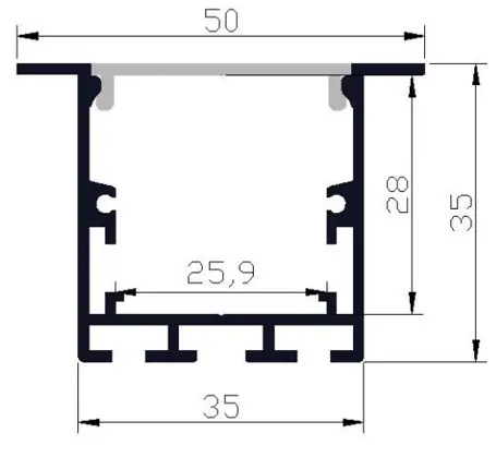 PCi4 LED Profile 2 Metre
