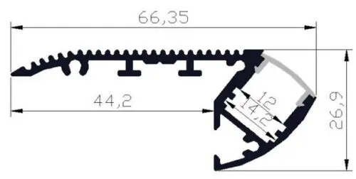 PC23 LED Profile 2 Metre - Image 2