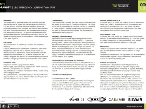 One-Lux X-Range OLX-XTS LED Emergency Lighting Twinspot One-Lux X-Range OLX-XTS LED Emergency Lighting Twinspot