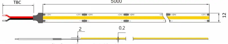 19W per metre 24V LED COB Strip Single Colour - Image 2