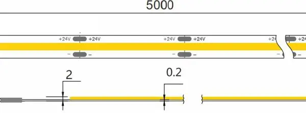 11W per metre 30m IP66 24V LED Dome COB Strip Single Colour