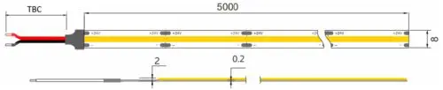 10W per metre 24V LED COB Strip Single Colour - Image 2