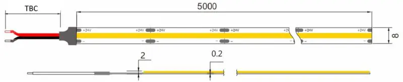 10W per metre 24V LED COB Strip Single Colour - Image 2