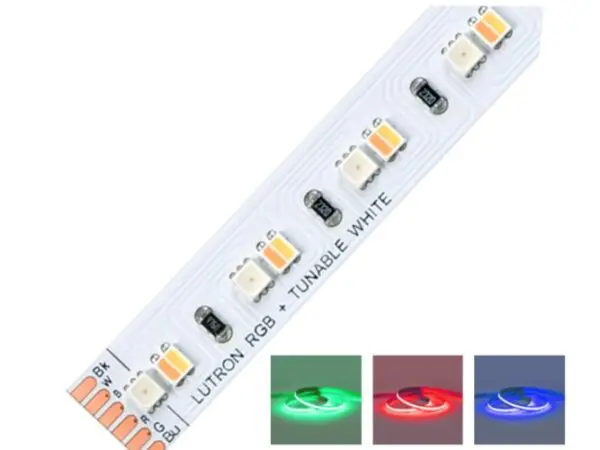 9.6W per Metre 24V Lutron Lumaris RGB and White Tunable Light Tape 5M