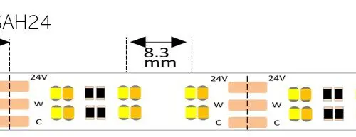 38.4W per Metre 24volt Tunable single CCT mix