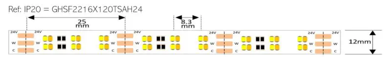 38.4W per Metre 24volt Tunable single CCT mix - Image 2