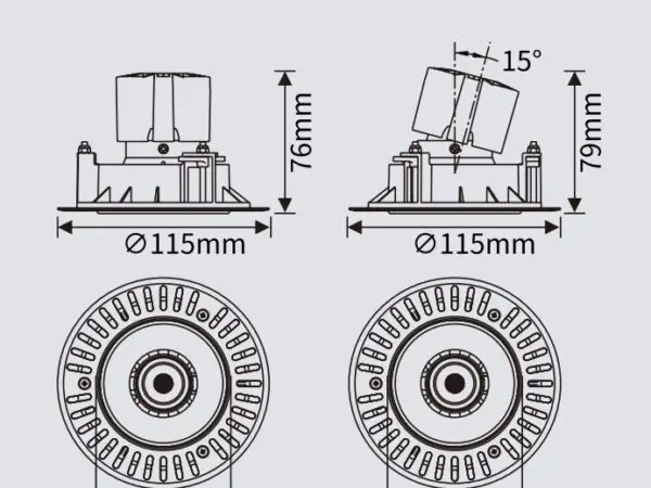 8W Lucia Series Trimless Dimmable LED downlight GHSMVC2005J295