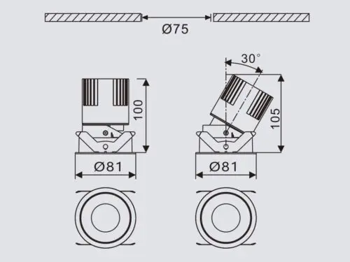13W Phoebe Dimmable LED downlight GHSMVC2003A1-75-13W