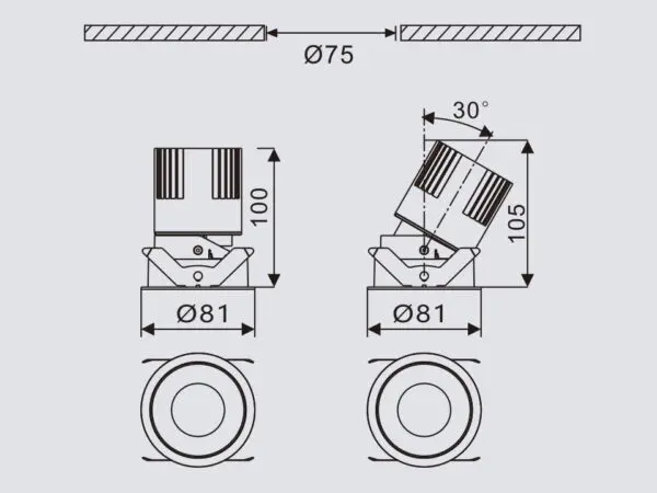 13W Phoebe Dimmable LED downlight GHSMVC2003A1-75-13W