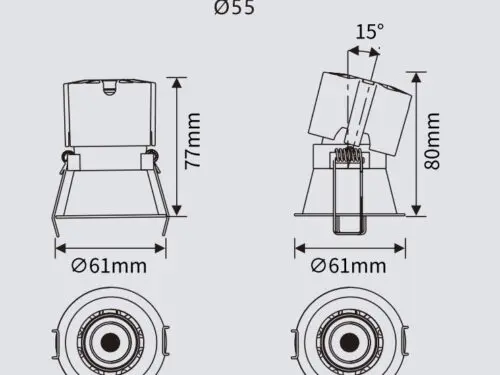 8W Lucia Dimmable LED downlight GHSMVC2005H255