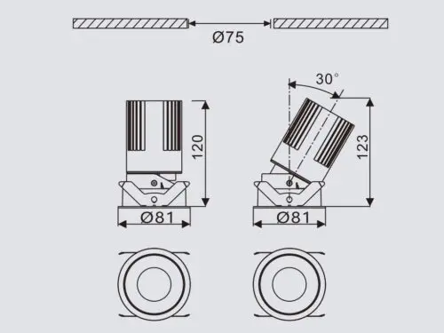 23W Phoebe Dimmable LED downlight GHSMVC2003A1-75-23W