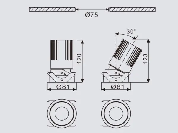 23W Phoebe Dimmable LED downlight GHSMVC2003A1-75-23W
