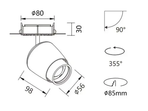 13W Appolo Dimmable LED Spotlight GHSMVC2001A13-OZ13