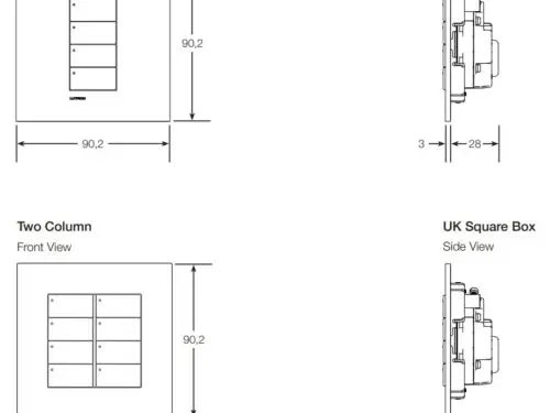 LUTRON RadioRA 3 Single Column Vierti Faceplate With Various Finishes