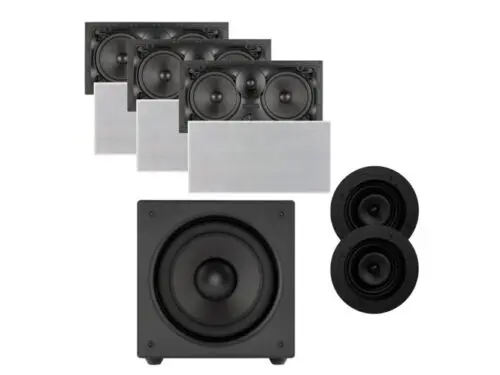Sonance K2 In-Wall Cinema Bundle With VX62 LCRs and VX62R Round Speakers and S10i Active Subwoofer: SET