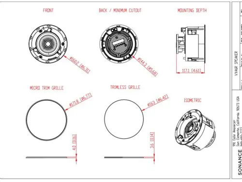 Sonance Visual Experience VX46R 4.5" Pivoting Two-Way Round Speaker (Pair)
